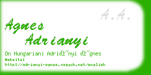 agnes adrianyi business card